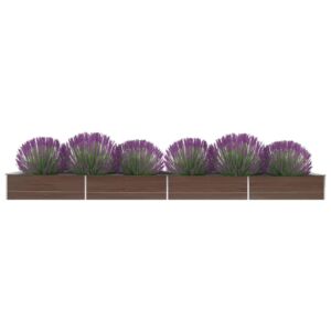 Pood24 aia taimelava tsingitud teras 600 x 80 x 45 cm pruun