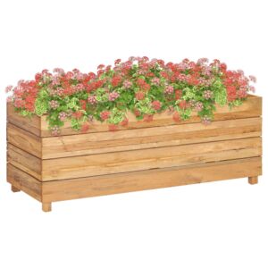 Pood24 taimekast 100 x 40 x 38 cm, taastöödeldud tiikpuu ja teras