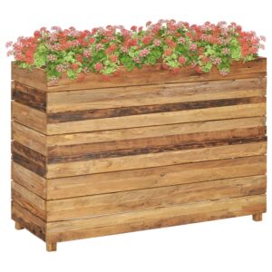 Pood24 taimekast 100 x 40 x 72 cm, taastöödeldud tiikpuu ja teras