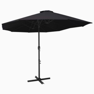 Pood24 päikesevari alumiiniumpostiga, 460 x 270 cm, must