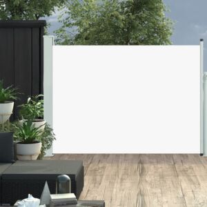 Pood24 lahtitõmmatav terrassi külgsein, 120 x 500 cm, kreemjasvalge