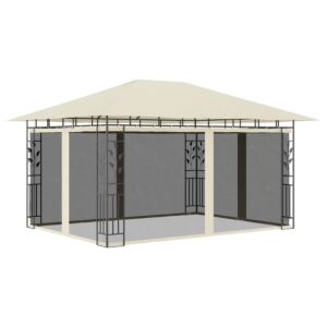 Pood24 varjualune sääsevõrguga, 4 x 3 x 2,73 m, kreemjas, 180 g/m²