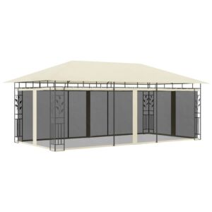 Pood24 varjualune sääsevõrguga, 6 x 3 x 2,73 m, kreemjas