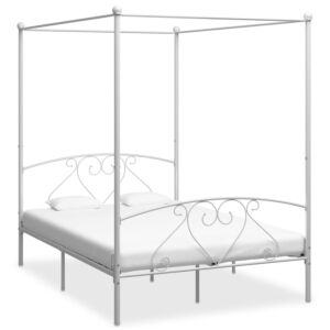 Pood24 baldahhiiniga voodiraam, valge, metall, 140 x 200 cm 