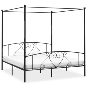 Pood24 baldahhiiniga voodiraam, must, metall, 200 x 200 cm 