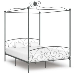 Pood24 baldahhiiniga voodiraam, hall, metall, 180 x 200 cm