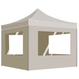 Pood24 kokkupandav peotelk seintega, alumiinium, 2 x 2 m kreemjasvalge