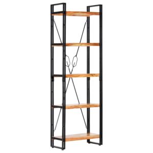 POOD24 Книжный шкаф с 5 полками, 60 x 30 x 180 см, древесина акации
