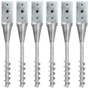 Pood24 maavaiad 6 tk hõbedane 7 x 7 x 56 cm tsingitud teras