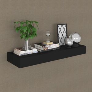 POOD24 полка навесная с ящиком, черная, 80 x 25 x 8 см