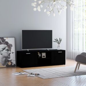 POOD24 тумба под ТВ, черный, 120 x 34 x 37 см, ДСП