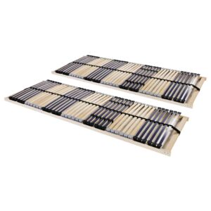 Pood24 voodi aluspõhjad, 2 tk, 42 liistu, 7 piirkonda, 90 x 200 cm