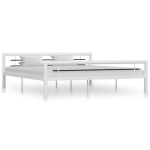 Pood24 voodiraam, valge ja must, metall, 180 x 200 cm