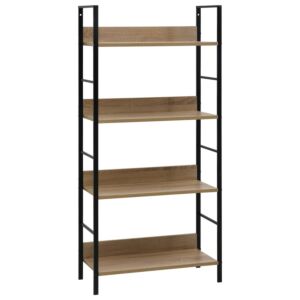 POOD24 4-х этажная книжная полка дуб 60x27,6x124,5см, ДСП