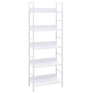 POOD24 Шкаф книжный с 5 полками белый 60x27,6x158,5 см, ДСП