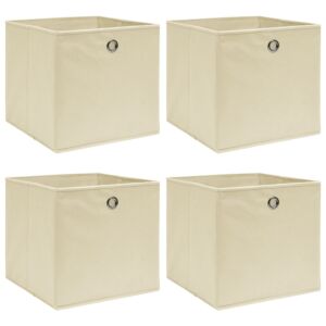 Pood24 hoiukastid 4 tk, kreemjas, 32 x 32 x 32 cm, kangas