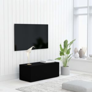 POOD24 тумба под ТВ, черный, 80 x 34 x 30 см, ДСП