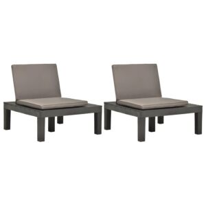 Pood24 aiatoolid patjadega, 2 tk, plast, antratsiithall