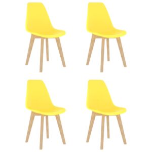 Pood24 söögitoolid 4 tk, kollane, plast