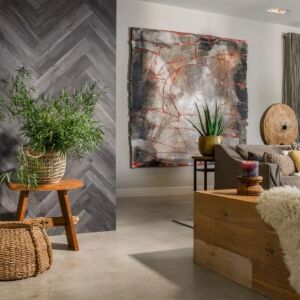 WallArt puidu välimusega paneelid, tammevärvi, tuhkhall