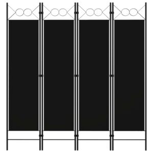 Pood24 4 paneeliga ruumijagaja, must, 160 x 180 cm