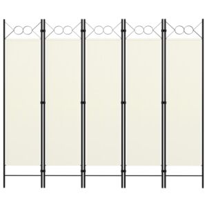 Pood24 5 paneeliga ruumijagaja, kreemjasvalge, 200 x 180 cm