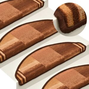 POOD24 коврики для лестниц самоклеящиеся 15 шт, коричневые, 65 x 21 x 4 см
