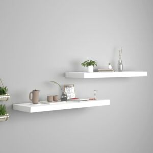POOD24 настенные полки, 2 шт., Белые, 80 x 23,5 x 3,8 см МДФ