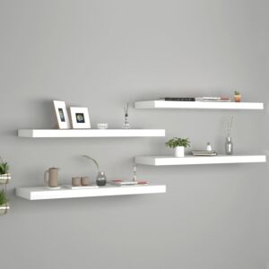 POOD24 настенные полки, 4 шт., Белые, 80 x 23,5 x 3,8 см МДФ