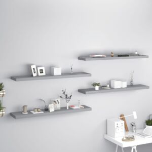 POOD24 полки настенные, 4 шт., Серые, 120x23,5x3,8 см МДФ