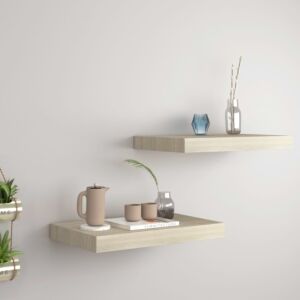POOD24 настенные полки, 2 шт, дуб, 40 x 23 x 3,8 см МДФ