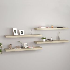POOD24 настенные полки, 4 шт., Цвет дуба, 90 x 23,5 x 3,8 см МДФ