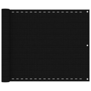 Pood24 rõdusirm, must, 75 x 400 cm, HDPE