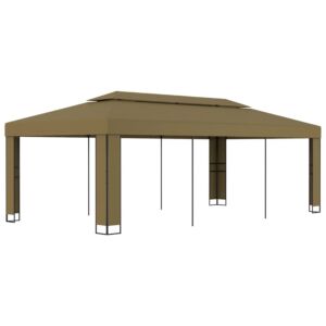 Pood24 varjualune, topeltkatusega, 3 x 6 m, pruunikashall, 180 g/m²