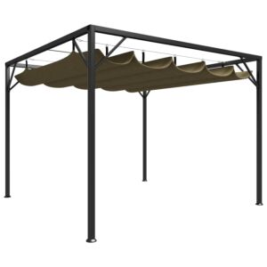 Pood24 varjualune eemaldatava katusega 3 x 3 m, pruunikashall 180 g/m²