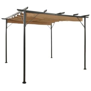 Pood24 lehtla eemaldatava katusega, pruunikashall 3x3 m teras 180 g/m²