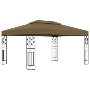 Pood24 varjualune, topeltkatusega, 3 x 4 m, pruunikashall, 180 g/m²