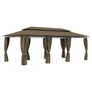 Pood24 varikatus kardinatega, 600 x 298 x 270 cm, pruunikas, 180 g/m²