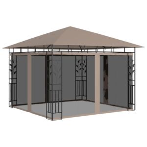 Pood24 varjualune sääsevõrguga, 3x3x2,73 m, pruunikashall, 180 g/m²