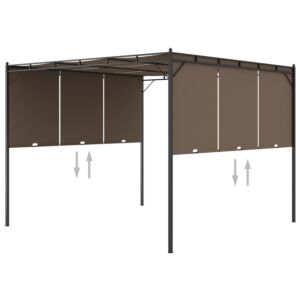 Pood24 varjualune küljekardinaga 3 x 3 x 2,25 m pruunikashall