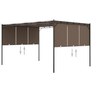 Pood24 varjualune küljekardinaga 4 x 3 x 2,25 m pruunikashall