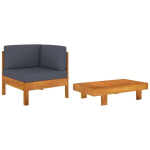 Pood24 2-osaline aiadiivanikomplekt, tumehallide patjadega, akaatsiapuit