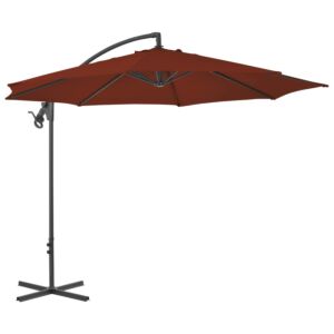 Pood24 konsooldisainiga päikesevari, teraspostiga, 300 cm, terrakota