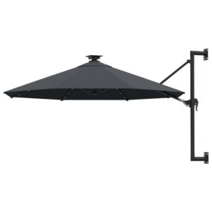 Pood24 seinale kinnitatav päikesevari metallpostiga 300 cm, antratsiit