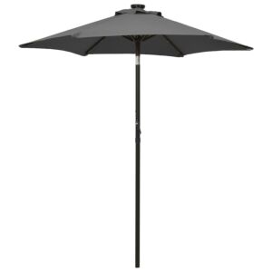Pood24 päikesevari LED-tuledega antratsiithall 200 x 211 cm alumiinium
