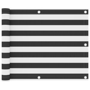 Pood24 rõdusirm, antratsiithall ja valge, 75 x 600 cm, oxford-kangas