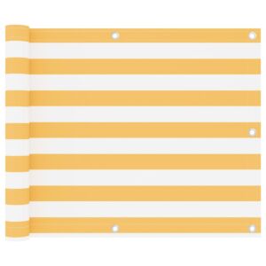 Pood24 rõdusirm, valge ja kollane, 75 x 300 cm, oxford-kangas