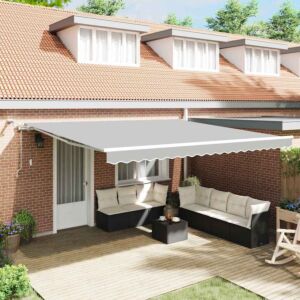 Varikatus koos Manuaalne Valge 4,5 × 3,5 m Metall