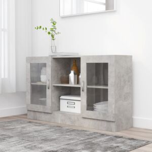Pood24 шкаф-витрина бетонный серый 120x30,5x70 см ДСП