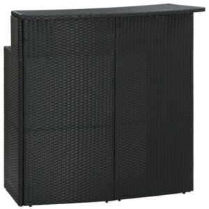 Pood24 aia baarilaud, must, 120 x 55 x 110 cm, polürotang